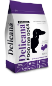 Сухой корм Delicana  для взрослых собак мелких пород с индейкой и овощами, 400г