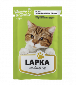 Консервированный корм для кошек Lapka с кроликом в соусе, 85г