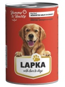Консервированный корм для собак Lapka, мясное ассорти в соусе, 415г