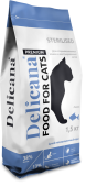 Сухой корм Delicana  для стерилизованных кошек и кастрированных котов с лососем, 1,5кг