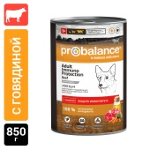 Консервированный корм для собак Probalance Immuno, защита иммунитета, с говядиной, 850г