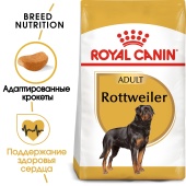 Сухой корм Royal Canin Rottweiller для взрослых собак породы ротвейлер от 18 месяцев, 12кг