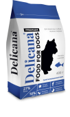 Сухой корм Delicana для взрослых собак мелких пород с лососем и рисом, 400г