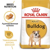 Сухой корм Royal Canin Bulldog Adult для взрослых собак породы бульдог от 12 месяцев, 12кг