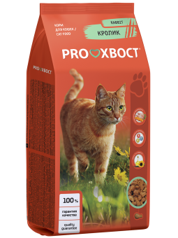 PROХВОСТ Сухой корм для кошек с кроликом, 10 кг