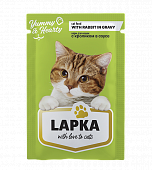 Консервированный корм для кошек Lapka с кроликом в соусе, 85г х 28шт.