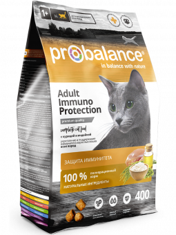 Сухой корм для кошек Probalance Immuno, защита иммунитета, с курицей и индейкой, 400г