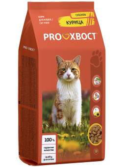 PROХВОСТ Сухой корм для кошек с курицей, 10 кг                              
