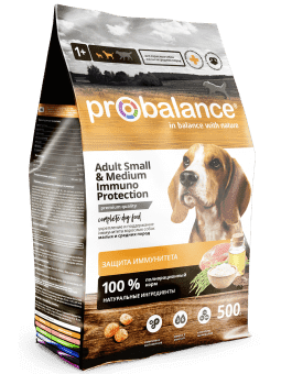 Сухой корм для собак мелких и средних пород Probalance Immuno Small & Medium, защита иммунитета, 500г